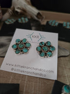 THE MAXINE RAMIREZ KINGMAN TURQUOISE CLUSTER LARGE STUDS