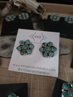 THE MAXINE RAMIREZ KINGMAN TURQUOISE CLUSTER LARGE STUDS