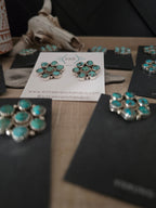 THE MAXINE RAMIREZ KINGMAN TURQUOISE CLUSTER LARGE STUDS