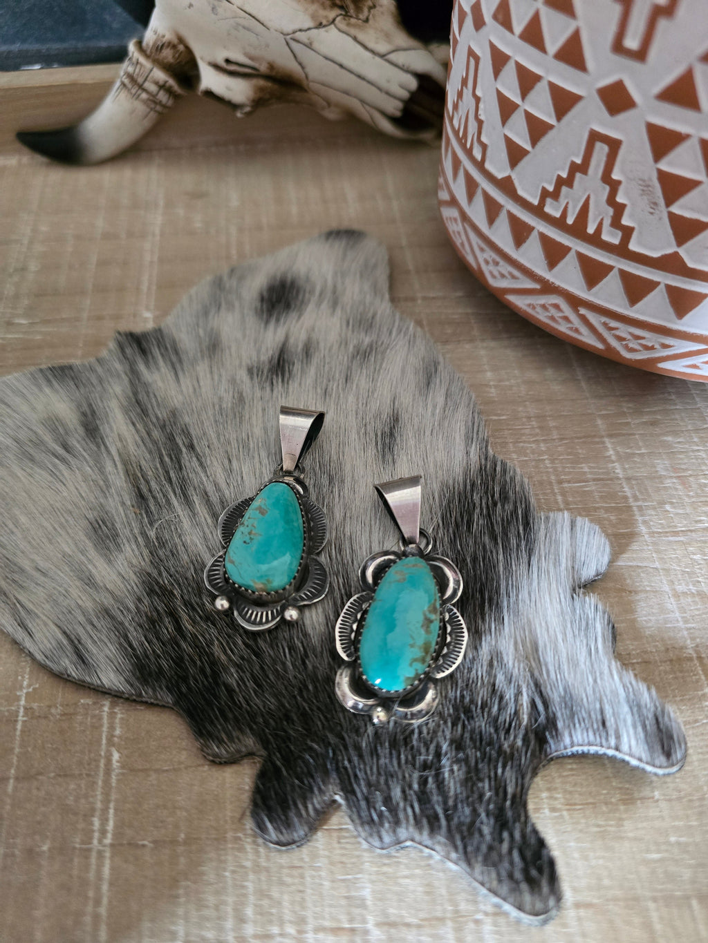 JUANITA A LONG TYRONE TURQUOISE PENDANT