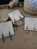 MAXINE RAMIREZ BROWN FOUR STONE DANGLE EARRINGS