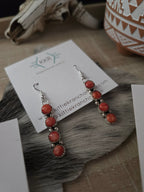 MAXINE RAMIREZ BROWN FOUR STONE DANGLE EARRINGS