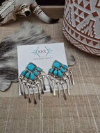 ALICIA WILSON KINGMAN TURQUOISE SILVER PADDLE EARRINGS
