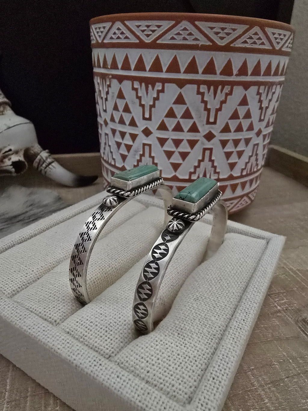 DONOVAN SKEETS NAVAJO TURQUOISE BAR CUFF
