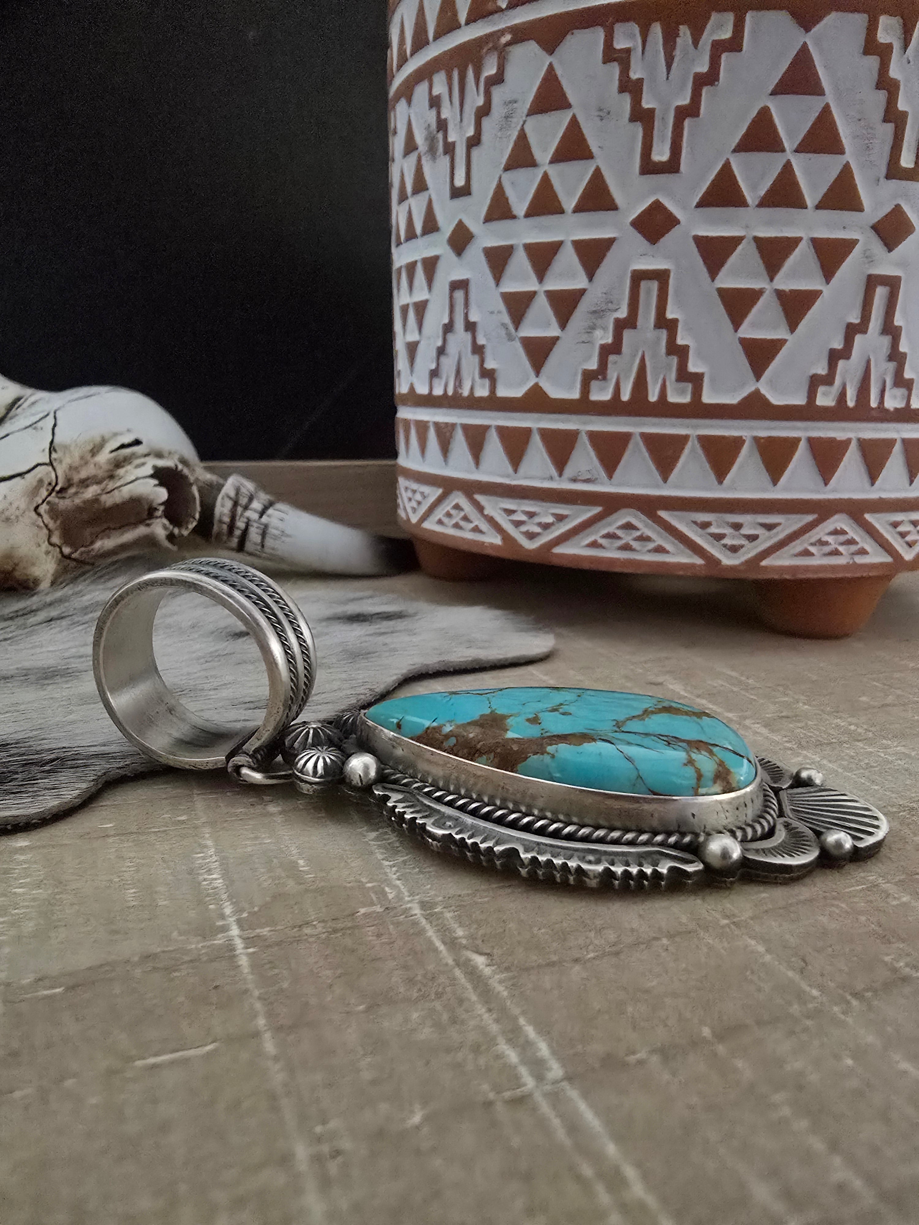 MIKE CALADITO KINGMAN TURQUOISE PENDANT