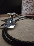 JOANN SILVER TURQUOISE BOLO TIE