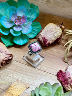 MJ Purple Spiny Oyster Sterling Silver Ring – Square