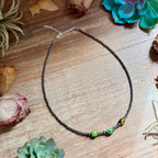 3mm Sterling Silver Pearl & Sonoran Gold Turquoise Necklace