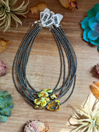 3mm Sterling Silver Pearl & Palomino Variscite Necklace