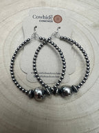 3mm Sterling Pearl Hoops with 10mm Center — 2 inch drop