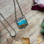 111 - Sterling Silver Easter Blue Turquoise Bar Necklace by Jason Ogg