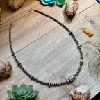 Sterling Silver Pearl, Saucer & Barrel Bead Necklace