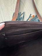 Howdy Tooled Leather Handbag Purse