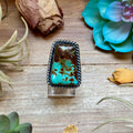 MJ Ring Trapezoid Turquoise Sterling Silver
