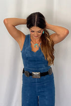 Black Gator Genuine Leather Western Belt — Cross Concho Detail