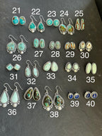 27 - Sterling Silver Cripple Creek Turquoise Stud Earrings by Jason Ogg
