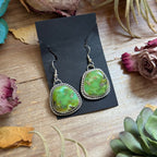 Sterling Silver Sonoran Turquoise Dangle Earrings – Handmade by Artist Jason Ogg