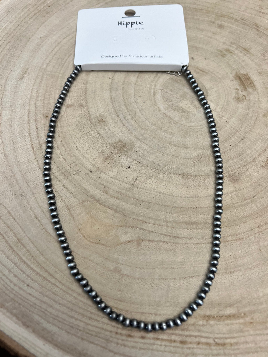 4mm Faux Pearl Western Necklace with Turquoise Pendant — 16 Inch with Extender