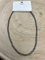 4mm Faux Pearl Western Necklace with Turquoise Pendant — 16 Inch with Extender