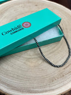 4mm Faux Pearl Western Necklace with Turquoise Pendant — 16 Inch with Extender