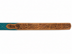 Western Stitch Genuine Suede & Hand Tooled Leather Belt -Turquoise