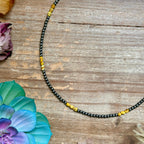 16.5” Palomino Turquoise Necklace – Sterling Silver Pearls