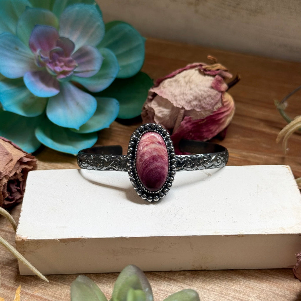 Show moreShow lessMJ Purple Spiny Cuff – Sterling Silver