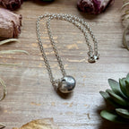 89 - Sterling Silver Desert Wolf Single Ponca Pearl Necklace by Jason Ogg