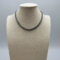 5mm Burnished Silver Pearl Choker & Earring Set — Western Adjustable Set