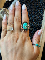 Tibetan Turquoise Copper Adjustable Ring