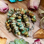 Green Turquoise Nugget Bracelet with Sterling Silver Pearls – 7” + Extender