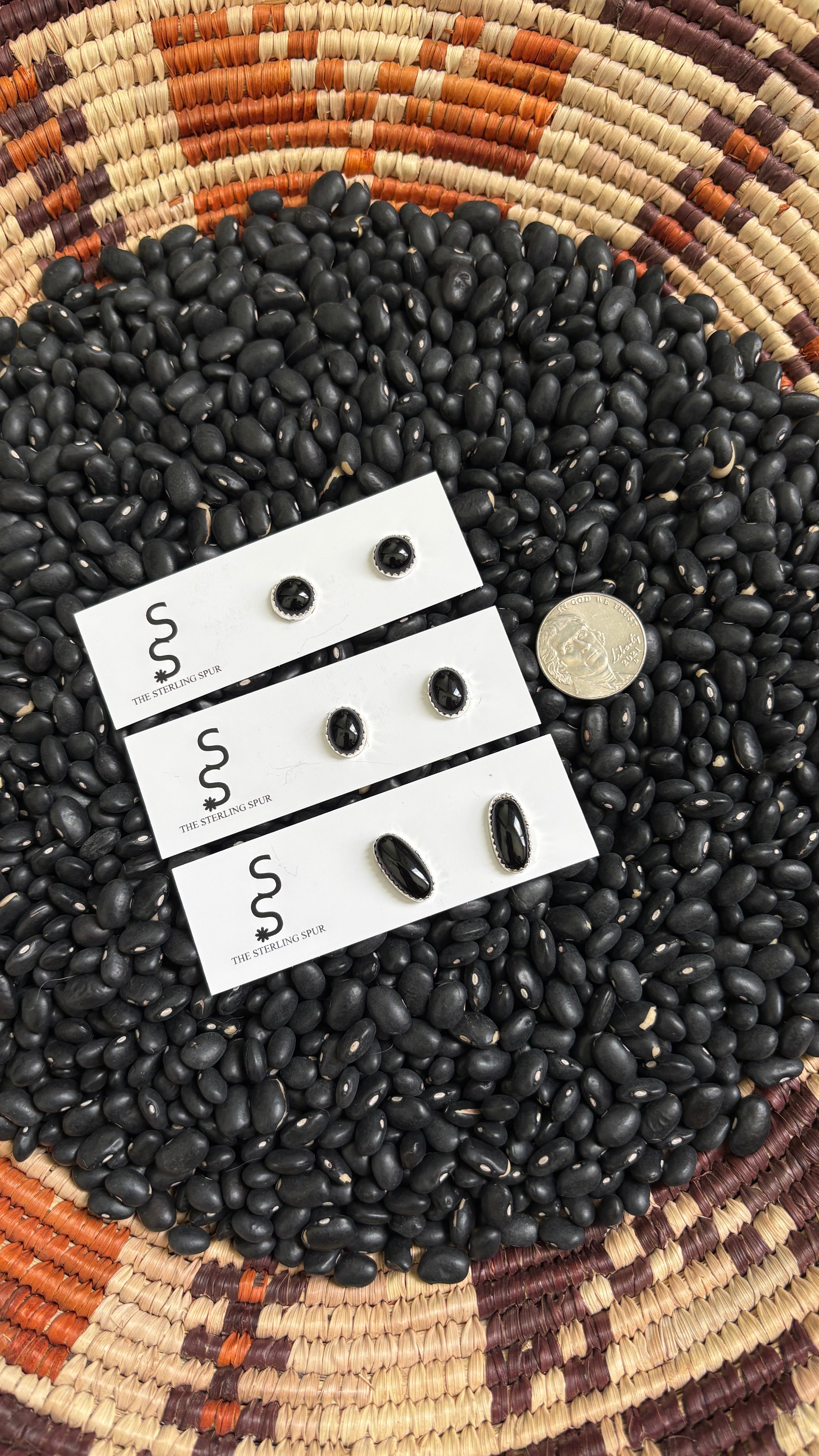 BLACK ONYX STUD EARRINGS