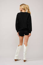 Blue B Western Bull Rider Embroidered Pullover Sweatshirt — 100% Cotton Rodeo Statement