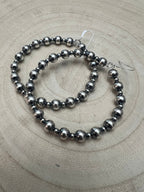 6mm & 3mm Sterling Pearl Hoop Earrings — 2 inch Drop