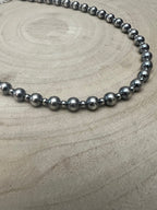 6mm & 3mm Sterling Pearl Choker — 14 inch