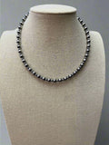 6mm & 3mm Sterling Pearl Choker — 14 inch