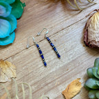 Blue Lapis Cube Dangle Earrings