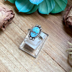 141 - Sterling Silver Golden Hill Turquoise Medicine Man Eye Stamped Stacking Ring by Jason Ogg