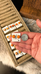 ORANGE SPINY OYSTER EARRINGS BY ESTHER WHITE