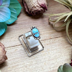 141 - Sterling Silver Golden Hill Turquoise Medicine Man Eye Stamped Stacking Ring by Jason Ogg