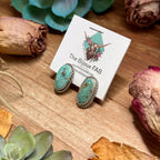 27 - Sterling Silver Cripple Creek Turquoise Stud Earrings by Jason Ogg