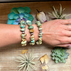 Green Turquoise Nugget Bracelet with Sterling Silver Pearls – 7” + Extender