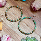 Turquoise Heishi Hoop Earrings