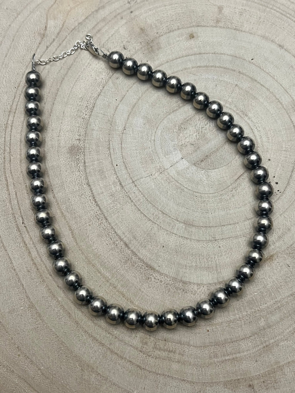 8mm Sterling Pearl Necklace — 14 inch