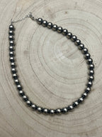8mm Sterling Pearl Necklace — 14 inch