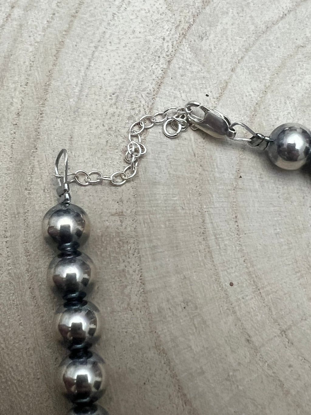 8mm Sterling Pearl Necklace — 14 inch