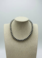 8mm Sterling Pearl Necklace — 14 inch