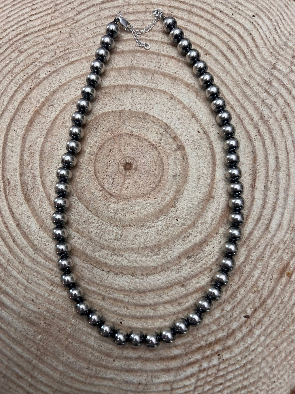 8mm Sterling Pearl Necklace — 16 inch