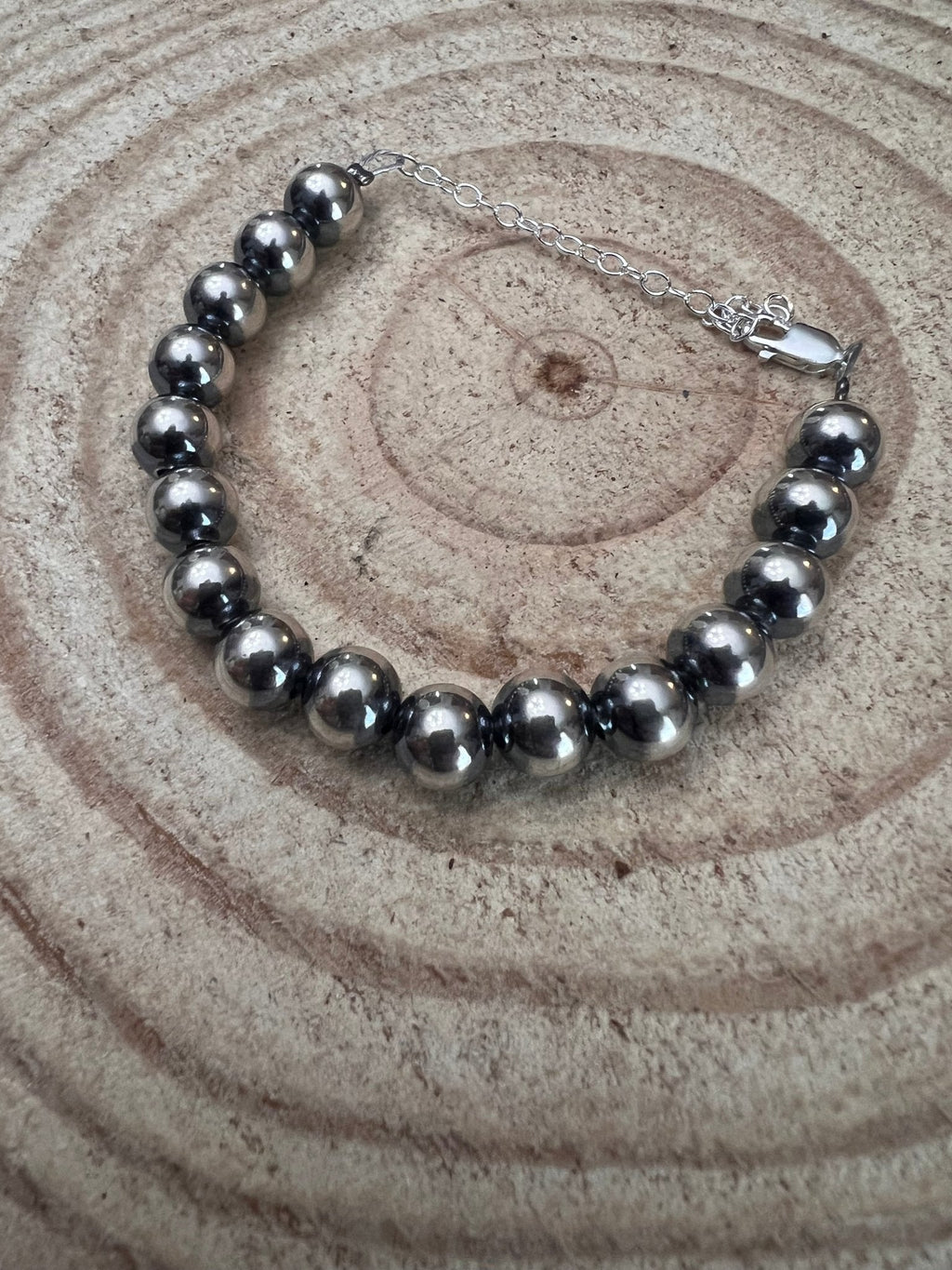 8mm Sterling Pearl Bracelet — 6.5 inch