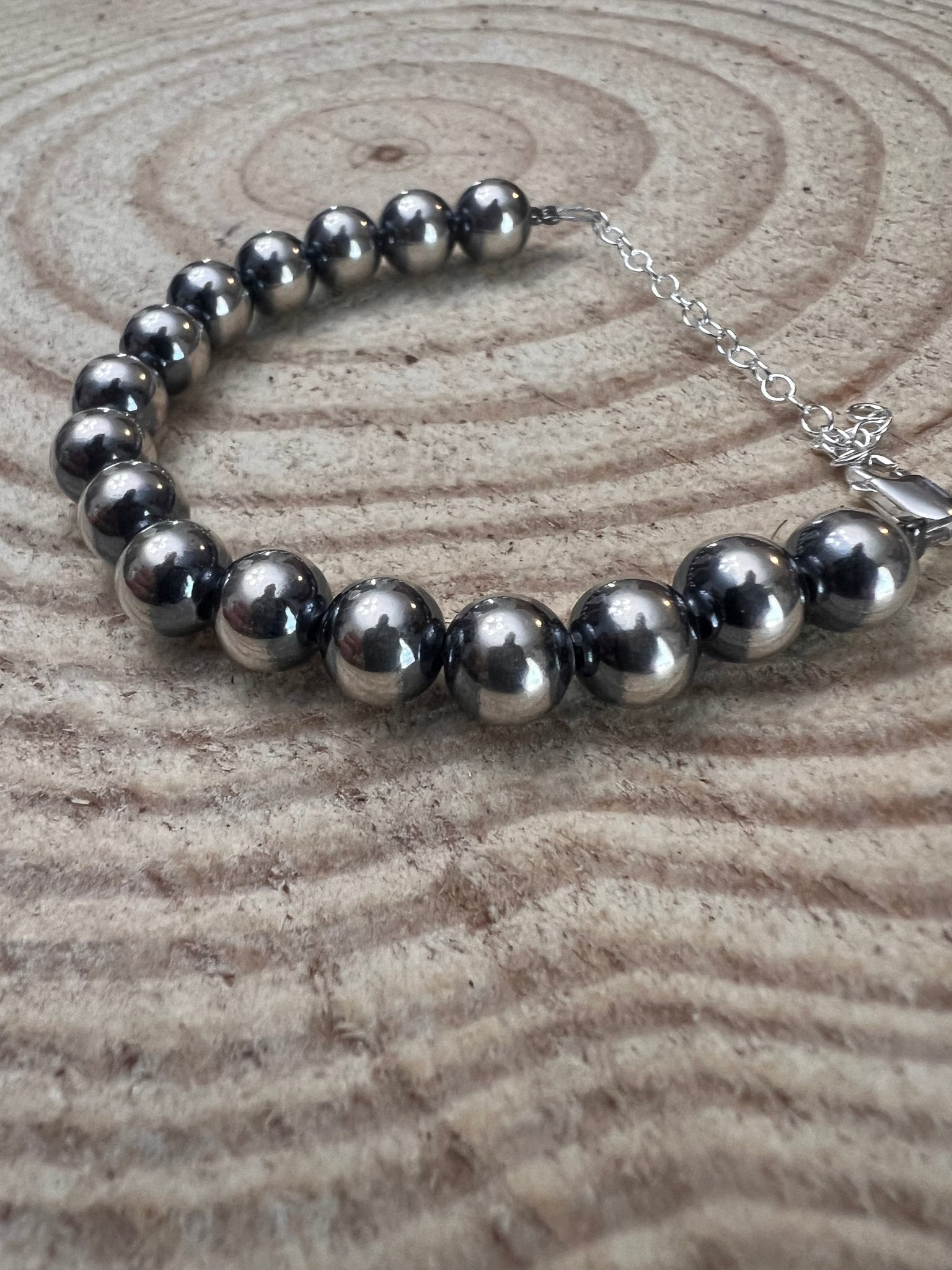 8mm Sterling Pearl Bracelet — 6.5 inch